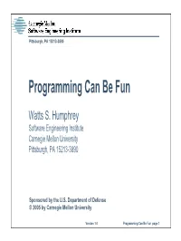 Programming Can Be Fun