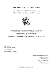 Startup Relationships Typologies 23 1.3.1 One-Off Events and Sharing Resources 24 1