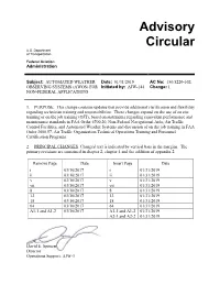 AWOS) for Initiated By: AJW-144 Change: 1 NON-FEDERAL APPLICATIONS