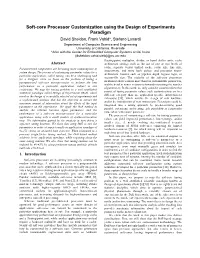 Soft-Core Processor Customization Using the Design Of