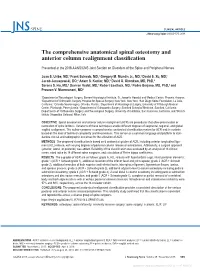 The Comprehensive Anatomical Spinal Osteotomy and Anterior Column Realignment Classification