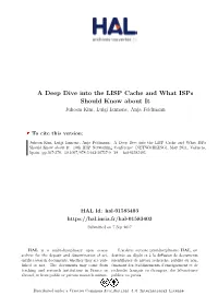 A Deep Dive Into the LISP Cache and What Isps Should Know About It Juhoon Kim, Luigi Iannone, Anja Feldmann