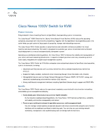 Cisco Nexus 1000V Switch for KVM Data Sheet
