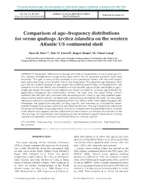 Comparison of Age-Frequency Distributions for Ocean Quahogs