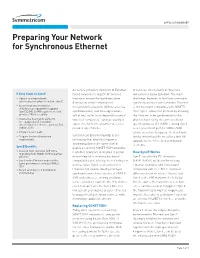 Preparing Your Network for Synchronous Ethernet