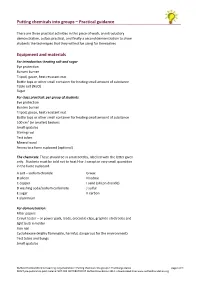 Putting Chemicals Into Groups – Practical Guidance