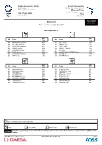 Start List REVISED 27 JUL 20:41 スタートリスト / Liste De Départ