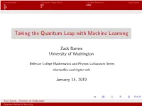 Taking the Quantum Leap with Machine Learning