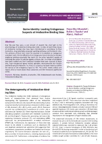Borne Identity: Leading Endogenous Suspects at Imidazoline Binding Sites