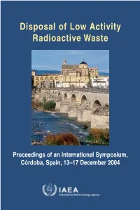Disposal of Low Activity Radioactive Waste