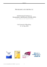 Econometrics and Statistics (Ecosta 2018)