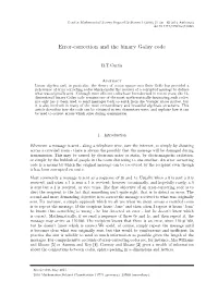Error-Correction and the Binary Golay Code