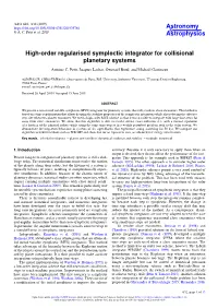 High-Order Regularised Symplectic Integrator for Collisional Planetary Systems Antoine C