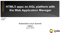 HTML5 Apps on AGL Platform with the Web Application Manager