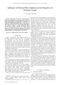 Influence of Dietary Fiber Addition on the Properties of Probiotic Yogurt