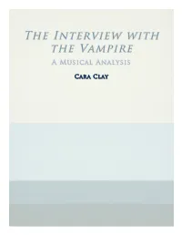 Interview with the Vampire: a Musical Analysis
