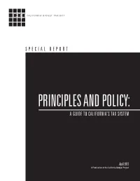 Principles and Policy: a Guide to California's Tax System