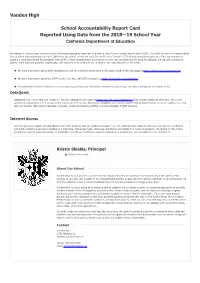 SARC Report for Vanden High