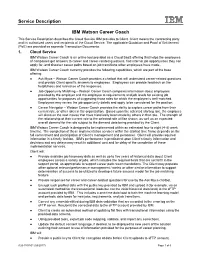 Service Description IBM Watson Career Coach