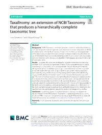 Taxallnomy: an Extension of NCBI Taxonomy That Produces a Hierarchically Complete Taxonomic Tree
