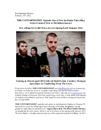 THE CONTORTIONIST: Episode One of New In-Studio Video Blog Series Featured Now at Metalinjection.Net New Album Set to Hit Stores