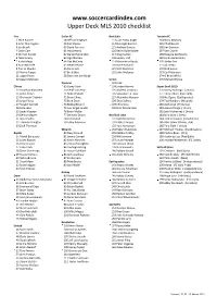Upper Deck MLS 2010 Checklist