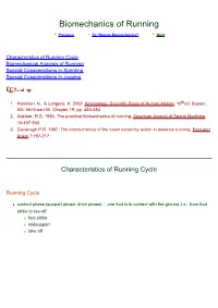 Biomechanics of Running