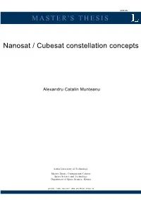 MASTER's THESIS Nanosat / Cubesat Constellation Concepts