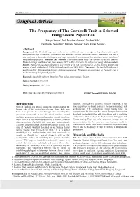 Original Article the Frequency of the Carabelli Trait in Selected