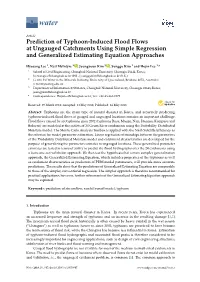 Prediction of Typhoon-Induced Flood Flows at Ungauged Catchments Using Simple Regression and Generalized Estimating Equation Approaches