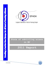 State of Subtitling 2011 Report
