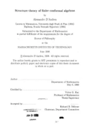 Structure Theory of Finite Conformal Algebras Alessandro D'andrea JUN