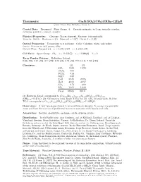 Thaumasite Ca3si(SO4)(CO3)(OH)6 ² 12H2O C 2001 Mineral Data Publishing, Version 1.2 ° Crystal Data: Hexagonal