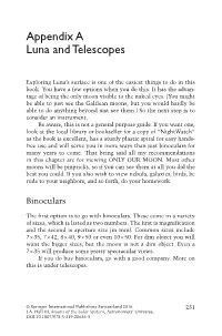 Appendix a Luna and Telescopes