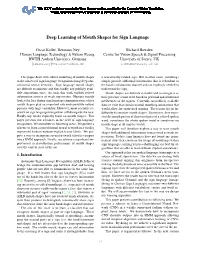 Deep Learning of Mouth Shapes for Sign Language