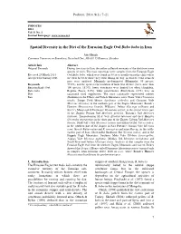 Spatial Diversity in the Diet of the Eurasian Eagle Owl Bubo Bubo in Iran