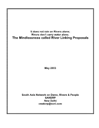 The Mindlessness Called River Linking Proposals