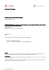 University of Groningen Inductive Types in Constructive Languages