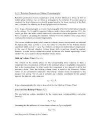 9.2.3.7 Retention Parameters in Column Chromatography