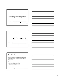 Creating Parenting Plans Presentation