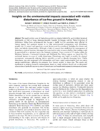 Insights on the Environmental Impacts Associated with Visible Disturbance of Ice-Free Ground in Antarctica SHAUN T
