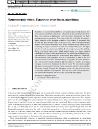 Neuromorphic Vision: Sensors to Event-Based Algorithms Q2 7