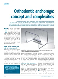 Orthodontic Anchorage: Concept and Complexities
