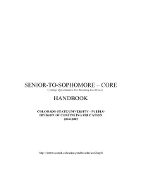 Senior-To-Sophomore – Core Handbook