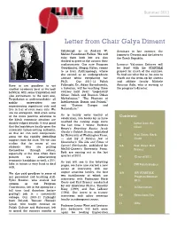 Summer 2011 Newsletter (PDF)