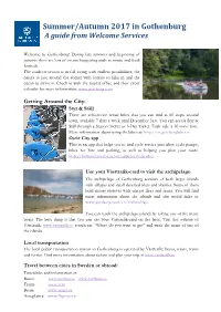 Summer/Autumn 2017 in Gothenburg a Guide from Welcome Services