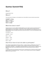 Sunrise Summit FAQ