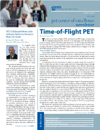 Time-Of-Flight PET Map out Goals by Joel S