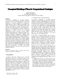 Conceptual Modeling of Time for Computational Ontologies