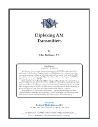 Diplexing AM Transmitters